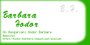 barbara hodor business card